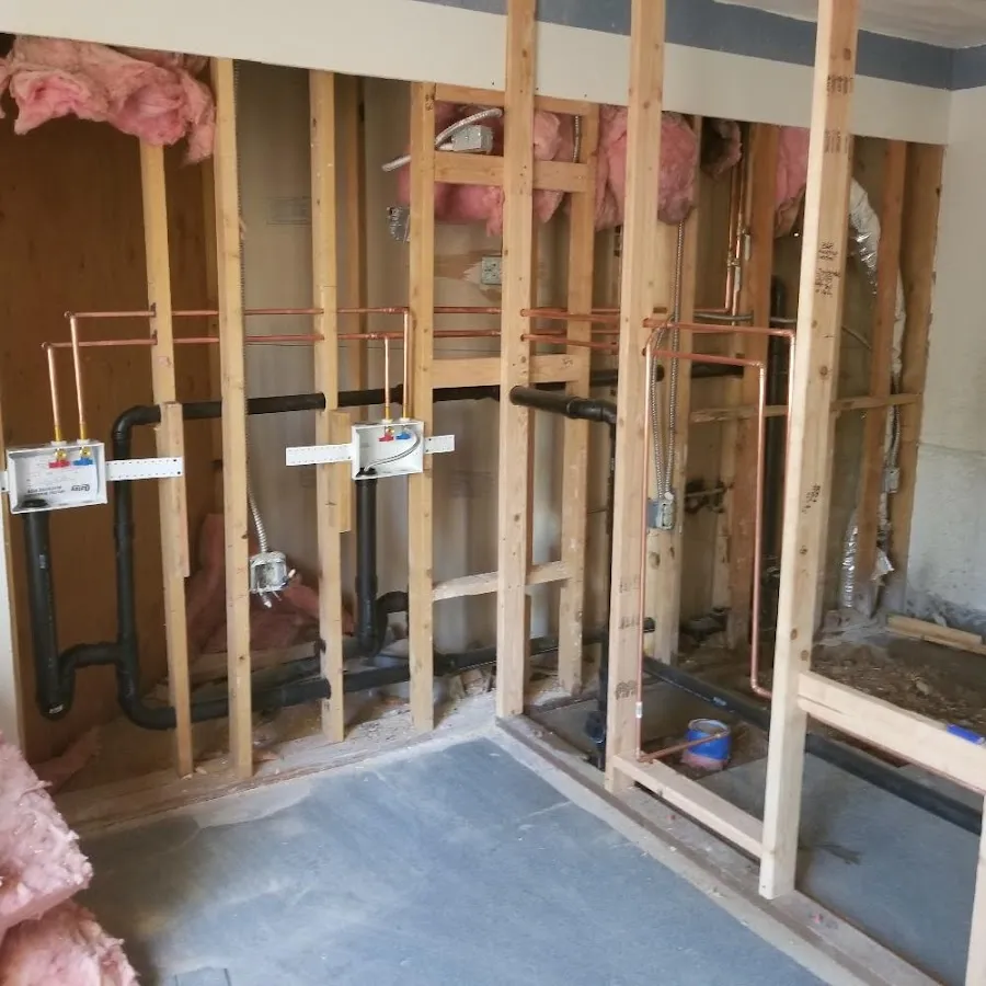 Copper pipe rough-in and plumbing installation in Pittsfield